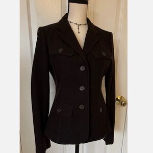 Phillippe Adec rich chocolate brown 3 - Button Wool Jacket, Size 12